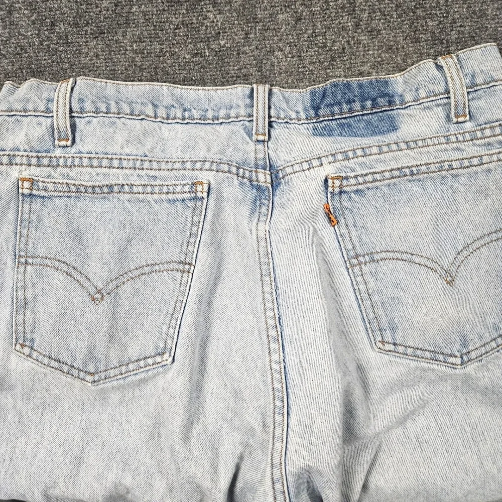 Vintage Levis 505 Jeans 34x32 Orange Tab Light Wash Blue Straight Denim Heritage